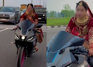Tular: Video pengantin tunggang superbike tak pakai helmet