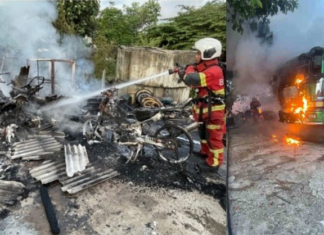 Garaj terbakar, 11 motosikal musnah