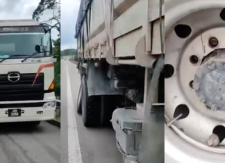 Tayar dah gelong, pemuda tahan lori