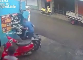 Nasib malang, pencuri rempuh tembok cuba larikan motosikal