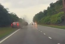 Video: Detik cemas Honda City dihentam tayar treler tercabut