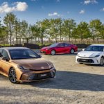 2024 Toyota Camry range. (L-R) Camry SL, Camry Ascent and Camry Ascent Sport.