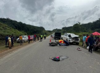 Penunggang motosikal maut rempuh Toyota Hilux, elak jalan mendap