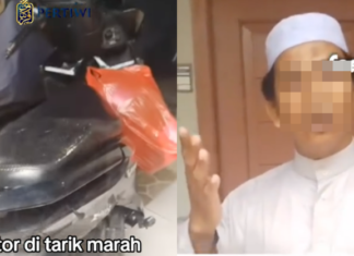 Pemilik baca surah Yasin ketika motor hendak ditarik