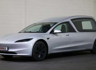 Nikmati perjalanan terakhir yang senyap dalam kereta jenazah Tesla Model 3