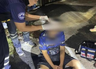 Ekzos bising, remaja diserang dengan pisau