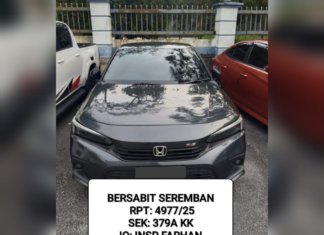 Tiga suspek larikan Honda Civic di pusat cuci kenderaan diberkas
