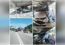 Warga emas pesara polis cedera, Myvi dipandu rempuh warung