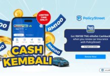PolicyStreet tawar kredit TnG eWallet RM100 setiap pembaharuan insurans kereta