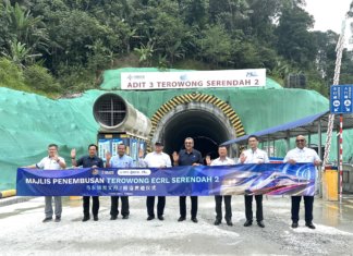 ECRL : Penembusan terowong Serendah 2 selesai enam bulan lebih
