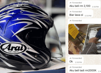 Rembat helmet Arai, rider sempat promosi dalam grup Whatsapp