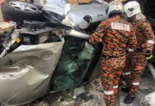 Lelaki maut, isteri cedera kereta terbabas