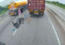 Suami meraung lihat isteri digilis treler