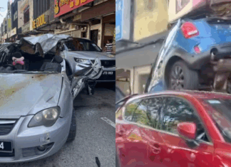 Tersilap tekan pedal minyak, Mini Cooper rempuh lima kenderaan