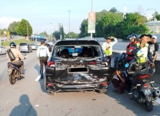 ‘Cucuk rapat’ punca kemalangan sembilan kenderaan