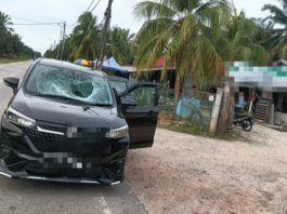 Warga emas maut, besi ‘longshaft’ lori seberat 100kg tembus cermin depan MPV