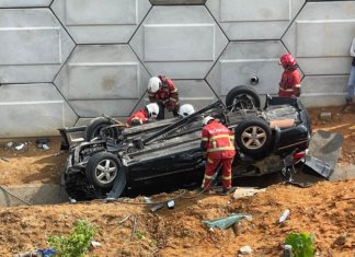 Pemuda muat, Honda Accord jatuh tebing 60 meter