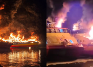 Tiga feri penumpang Langkawi terbakar