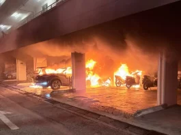 Sembilan kenderaan musnah dalam kebakaran