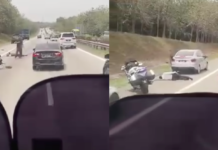 Penunggang motosikal maut rempuh polis trafik di lorong kecemasan