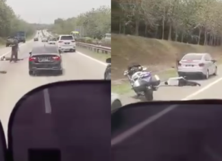 Penunggang motosikal maut rempuh polis trafik di lorong kecemasan