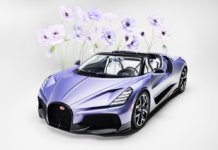Bugatti W16 Mistral Caroline anggun dengan tema bunga, simbol kasih kepada anak perempuan
