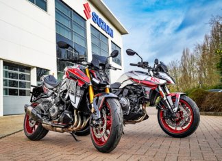 Suzuki GSX-8S dan GSX-S1000 dengan grafik baharu untuk UK, garang warna merah