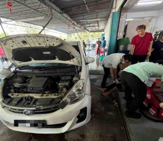 Dua cedera dirempuh Myvi terbabas dalam restoran