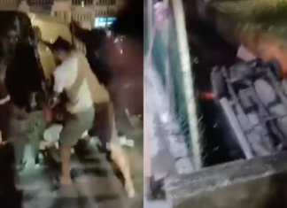 Warga emas maut, kereta terbalik jatuh longkang