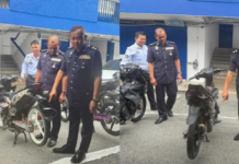 Tular video wheelie, polis tahan tiga mat rempit