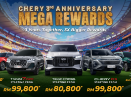 Chery tawar Mega Rewards sempena ulang tahun ke-3