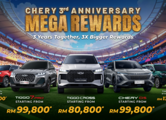 Chery tawar Mega Rewards sempena ulang tahun ke-3