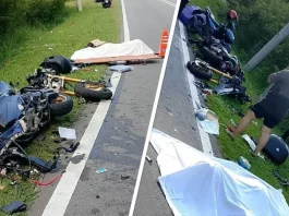 Pegawai polis maut motor bertembung lori