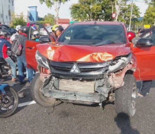 Tular pandu secara berbahaya, Pemandu Mitsubishi Triton direman pagi ini