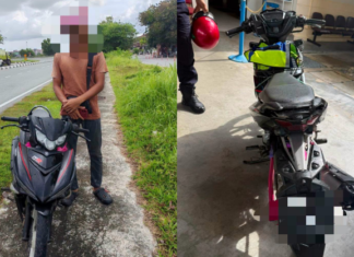 Model motor sama tetapi guna nombor plat kakak